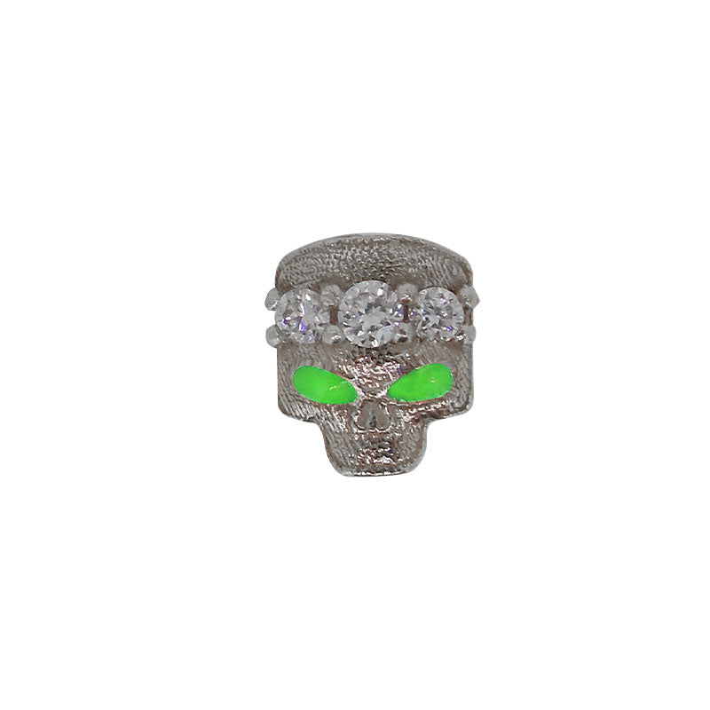Glowing 3 Diamond Skull (Green)