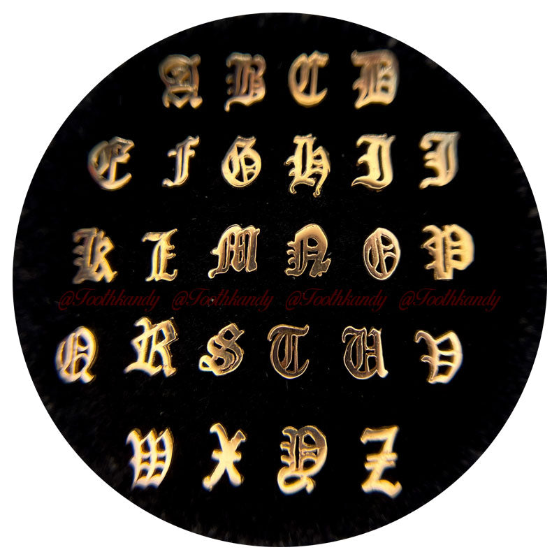 OLD ENGLISH LETTERS STICKERS (GOLD)