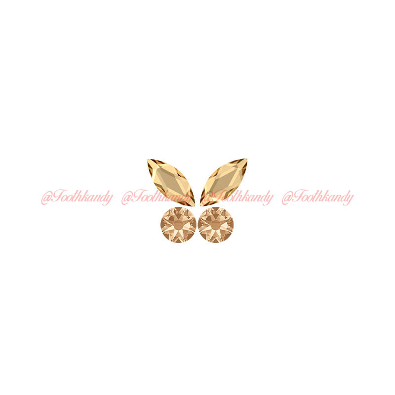Small Golden Shadow Crystal Butterfly Kit SS 5
