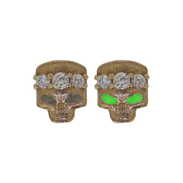 Glowing 3 Diamond Skull (Green)