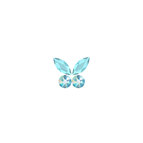 Small Aquamarine Crystal Butterfly Kit SS 5
