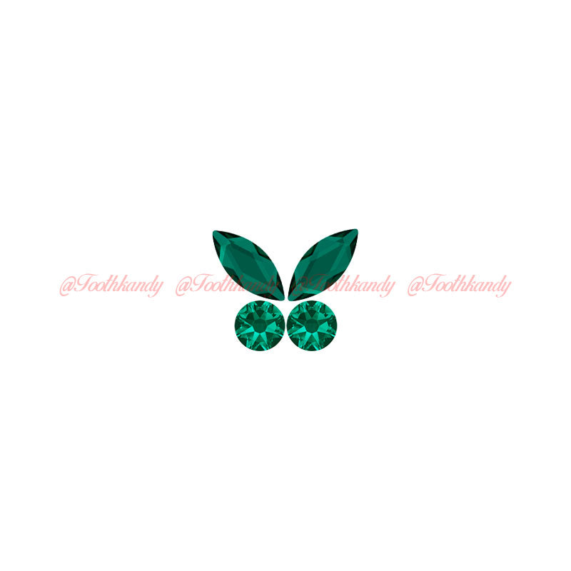 Small Emerald Crystal Butterfly Kit SS 5