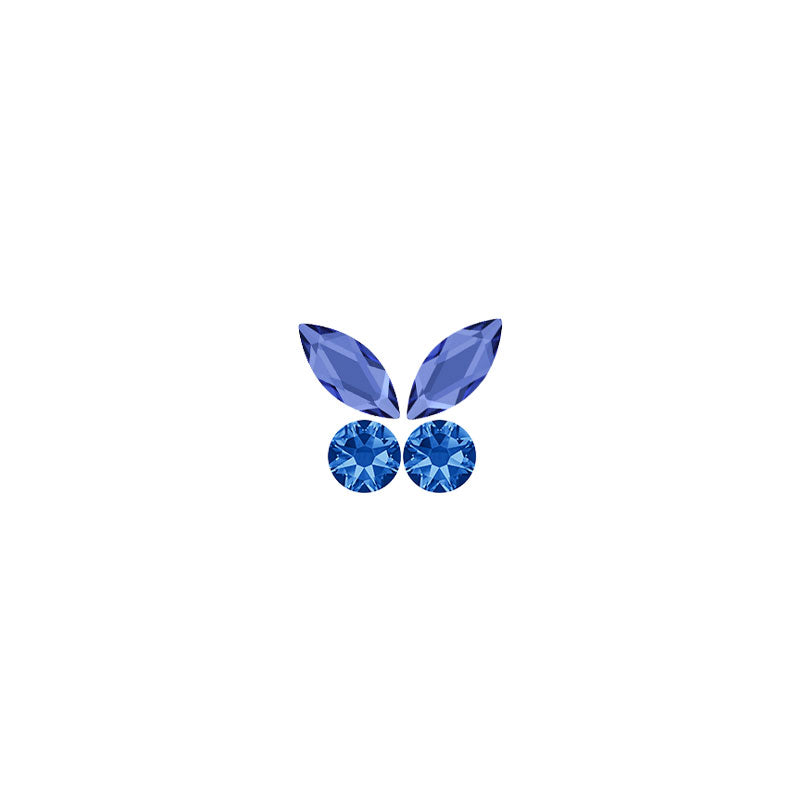 Small Sapphire Crystal Butterfly Kit SS 5