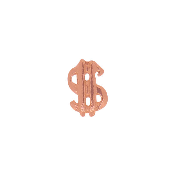 Mini Dollar sign-  Smaller Size Made For Fang Tooth And/or Smaller Tooth Placement (Rose Gold)