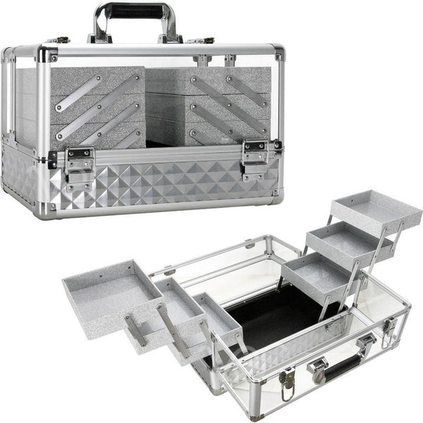 Silver Acrylic Clear Case in Diamond Pattern