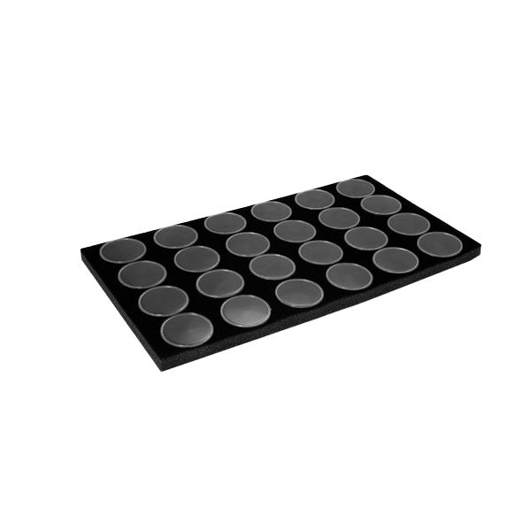 Glass Top Chrome Jewelry Case with 24 Jar Insert