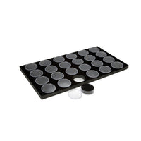 Glass Top Chrome Jewelry Case with 24 Jar Insert