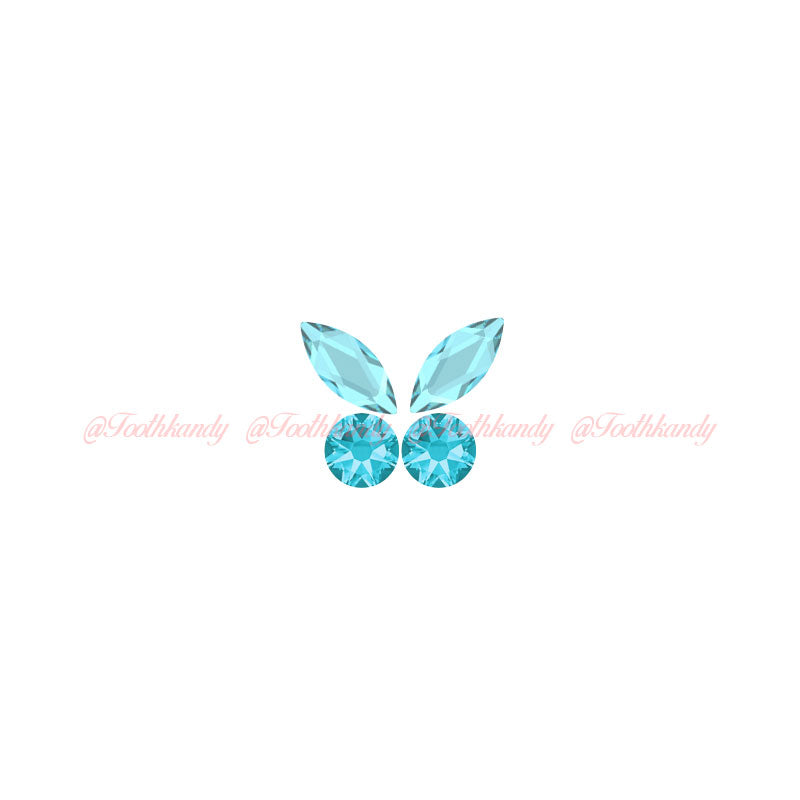 Small Aquamarine Crystal Butterfly Kit SS 5