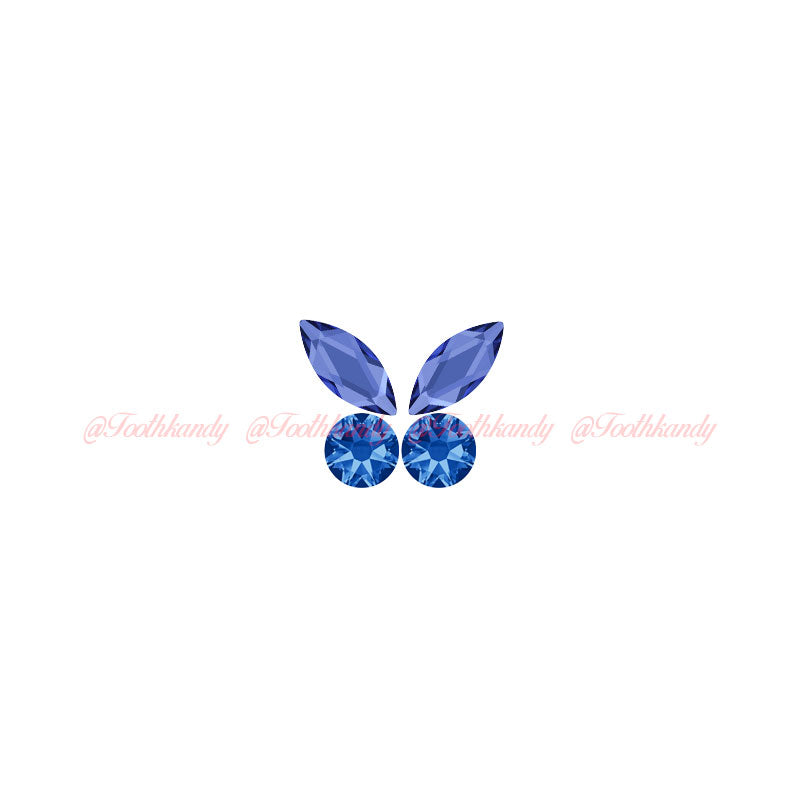 Small Sapphire Crystal Butterfly Kit SS 5