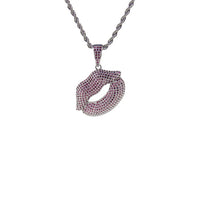 White Gold Plated chain with Lips