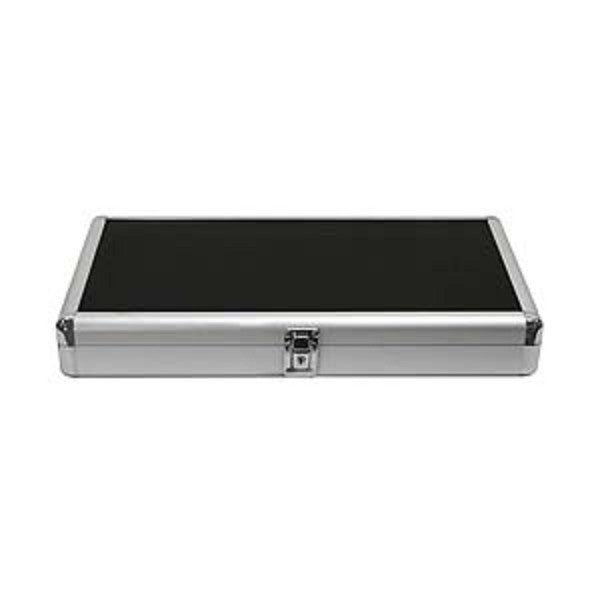 Glass Top Aluminum Jewelry Case with 24 Jar Insert