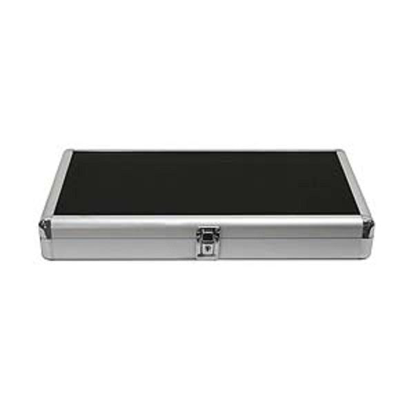 Glass Top Chrome Jewelry Case with 24 Jar Insert